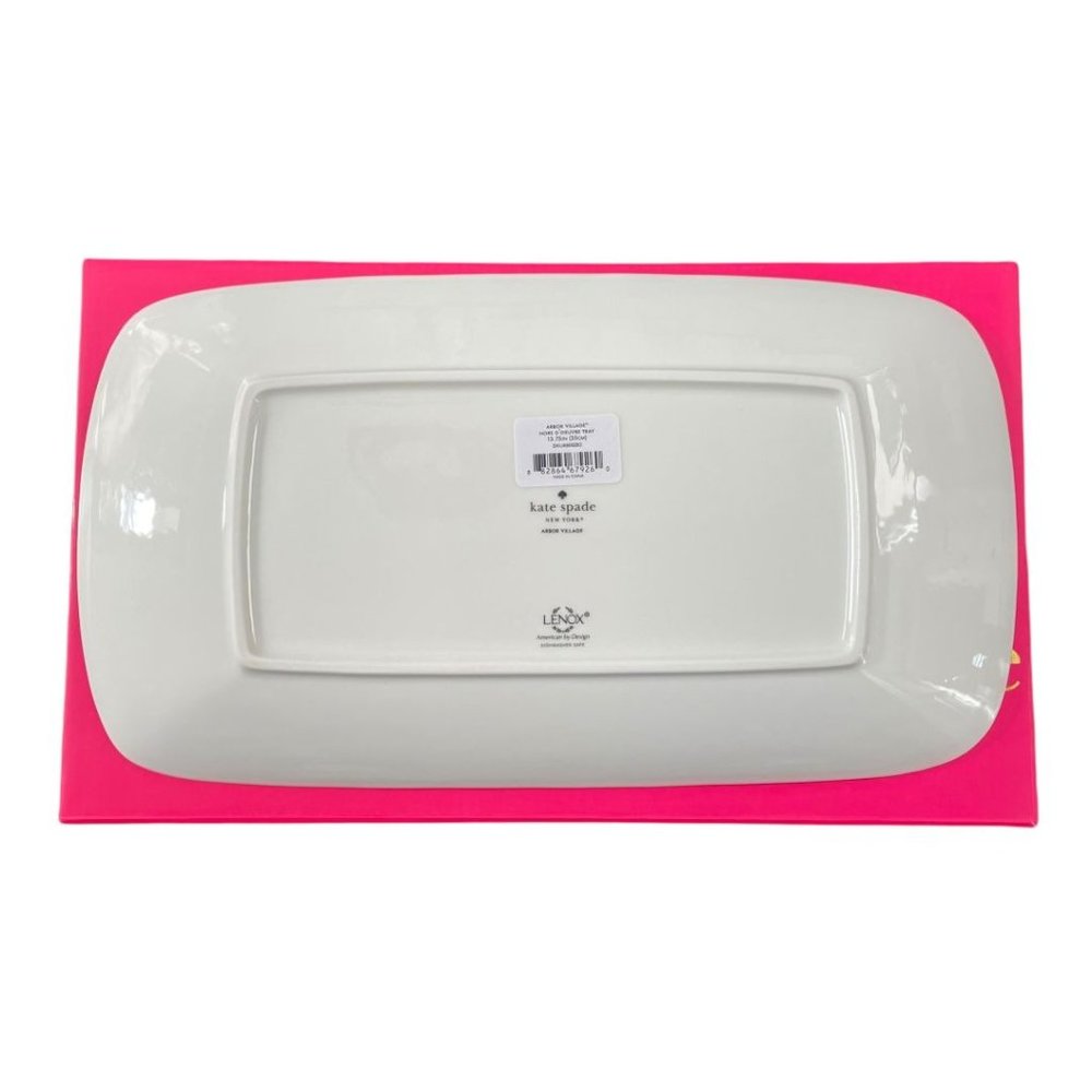 KATE SPADE Lenox Arbor Village Hors D'oeuvre Tray "Be Merry, Be Bright" - NEW - Picture 2 of 2
